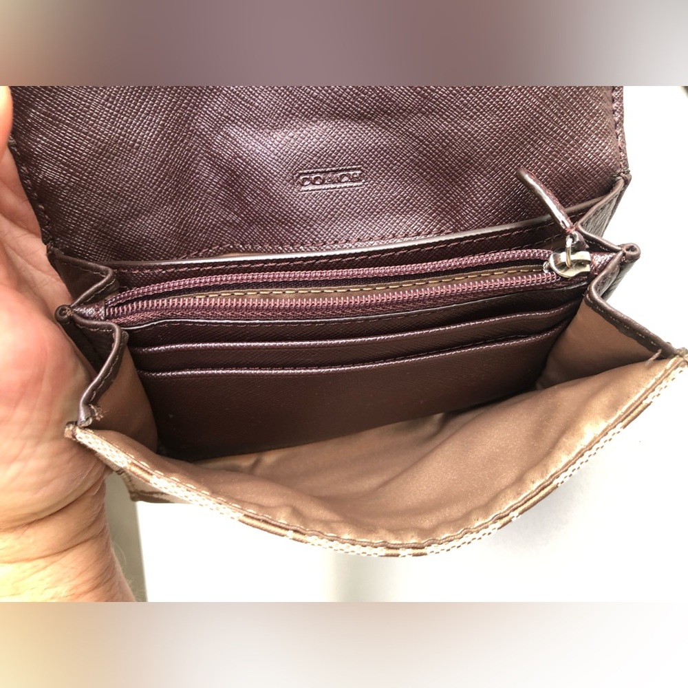 Coach Avery Signature Mini Signature canvas in khaki/brown Crossbody - Picture 13 of 15